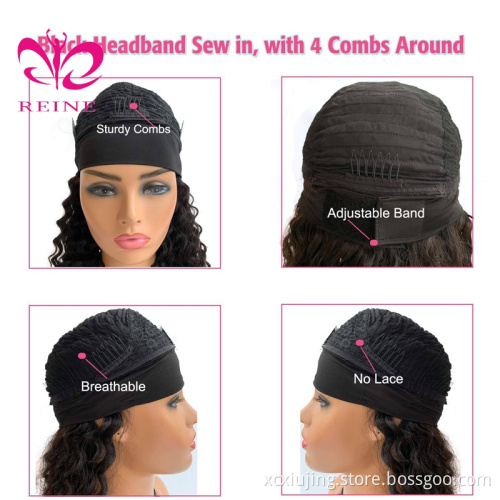 Wholesale price kinky curly headband wigs human hair,hair wig with headband,headband double drawn human hair wig for black women